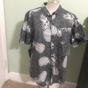 Gray Hawaiian collared shirt